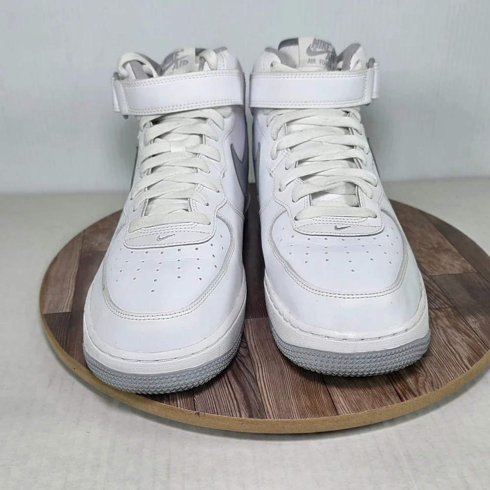Nike Air Force 1 Mid '07 White Wolf Grey Mens 10.5 DV0806-100 High Top Sneakers